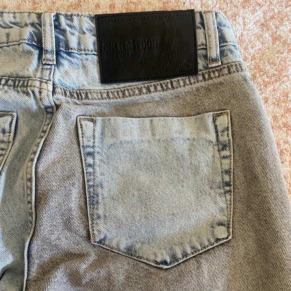 One Teaspoon Truckers Colorblock Mid Waist Straight Leg Denim Jeans - Picture 6 of 7